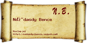 Nádasdy Bence névjegykártya